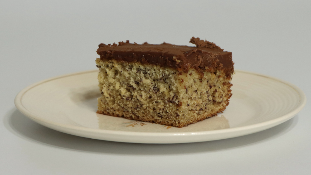 Banana Cake with Chocolate Peanut Butter frosting