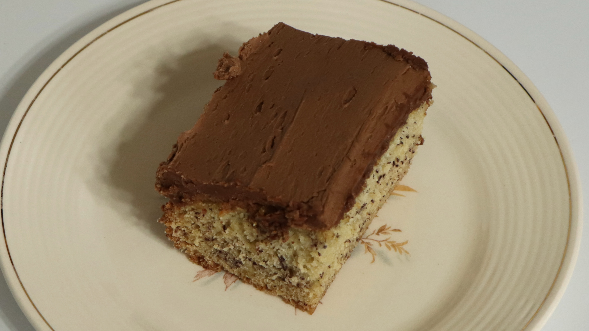Banana Cake with Chocolate Peanut Butter frosting